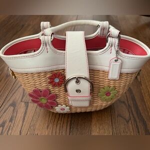 Coach “basket” straw bag